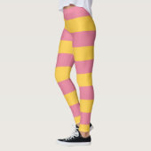 Leggings Motif vertical vibrant rose et jaune (Gauche)