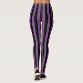 Leggings Motif Verticale Noir Et Violet (Dos)