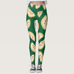 Leggings motif vibrant de fruit de goyave verte