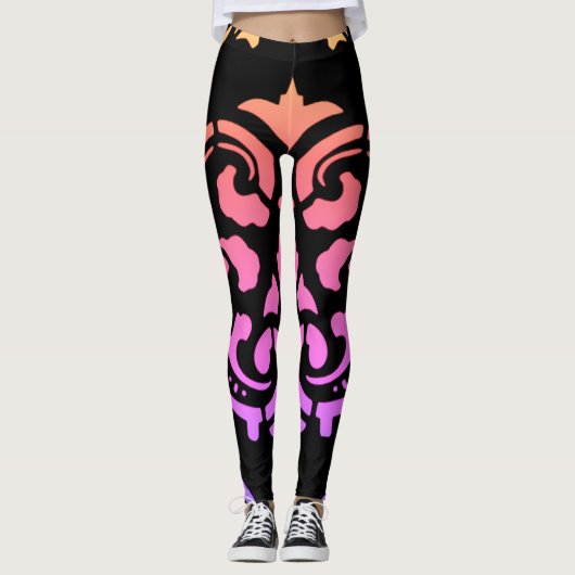 Leggings Motif victorien arc-en-ciel (Devant)