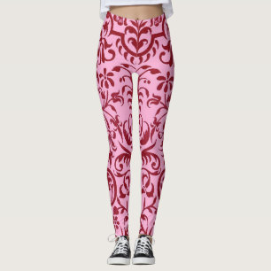 Leggings Motif victorien rose