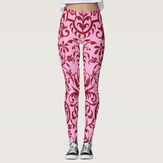 Leggings Motif victorien rose (Devant)