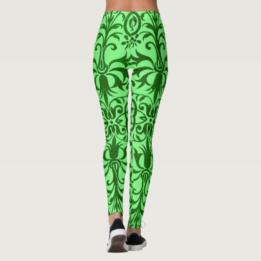 Leggings Motif victorien vert (Dos)