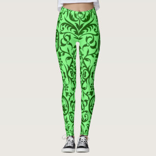 Leggings Motif victorien vert
