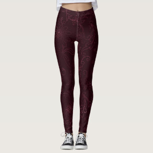 Leggings Motif Vin de Mûre