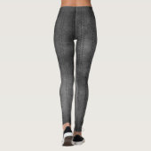 Leggings Motif vintage à rayures noir gris charbon (Dos)