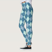 Leggings Motif vintage Argyle bleu (Gauche)