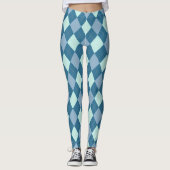 Leggings Motif vintage Argyle bleu (Devant)