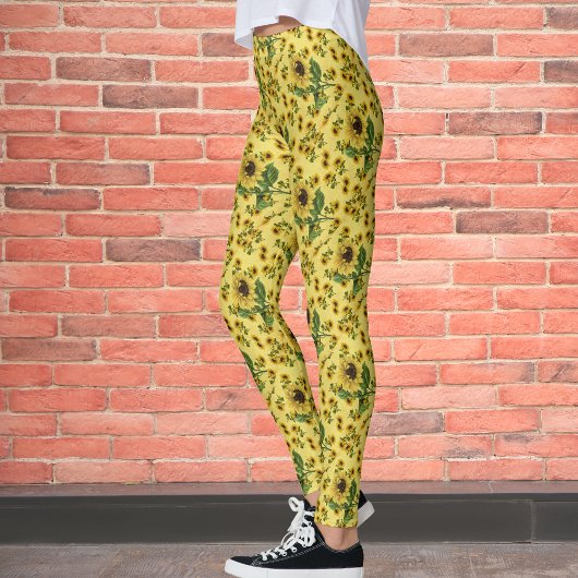 Leggings Motif vintage de tournesols
