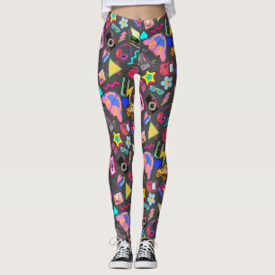 Leggings Motif vintage des années 80 01,w DGrey BG