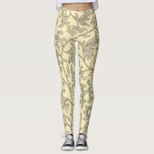 Leggings Motif vintage d'Owen Jones : Corail Floral Gris (Devant)