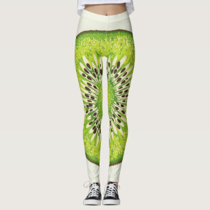 Leggings motif vintage en tranche kiwi.