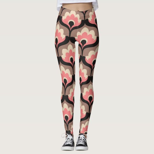 Leggings Motif vintage fleuri sans joint (Devant)
