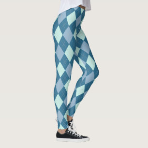 Leggings Motif Vintage Jacquard bleu