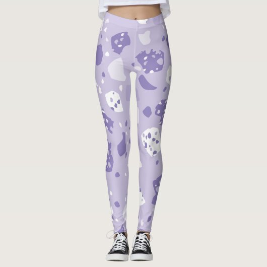 Leggings Motif violet abstrait minimal (Devant)