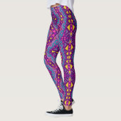 Leggings Motif violet Aztec (Gauche)