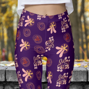 Leggings Motif violet tendance