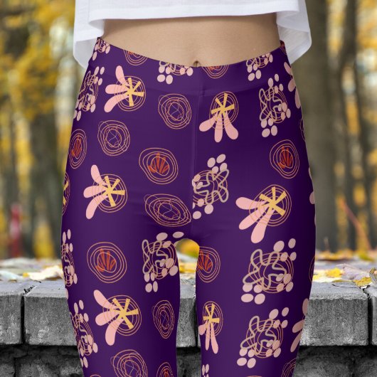 Leggings Motif violet tendance