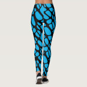Leggings Motif Web Abstrait bleu et noir (Dos)