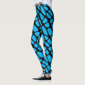 Leggings Motif Web Abstrait bleu et noir (Gauche)