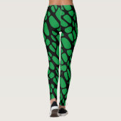 Leggings Motif Web Abstrait en noir vert (Dos)