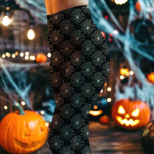 Leggings Motif Web Black Spider Halloween
