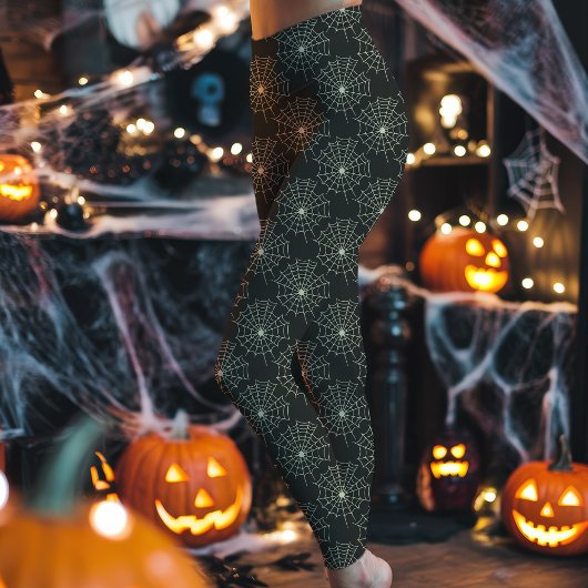 Leggings Motif Web Dark Grey Spider Halloween