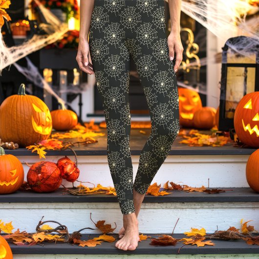 Leggings Motif Web Dark Grey Spider Halloween