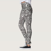 Leggings Motif Whimsical Brown & blanc (Gauche)