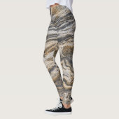 Leggings Motif Yoga en marbre gris et tan (Gauche)