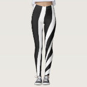 Leggings Motif Zebra noir et blanc (Devant)