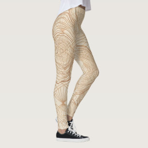 Leggings Motif Zen Géométrique au Veinage de Bois Organique