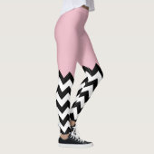 Leggings Motif Zigzag noir et blanc, Chevron, rose (Droite)