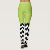 Leggings Motif Zigzag noir et blanc, Chevron, Vert (Dos)