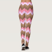 Leggings Motif ZigZag rose et Brown (Dos)