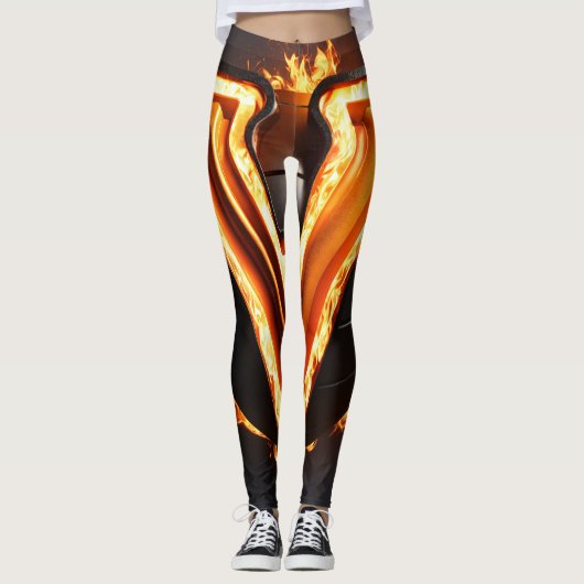 Leggings Motifs 3D Orange Vibrant (Devant)