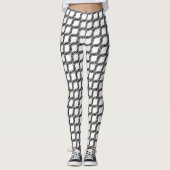 Leggings Motifs à bandes ondulées noir et blanc (Devant)