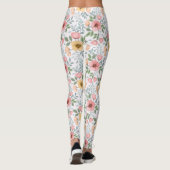 Leggings Motifs à fleurs de couleur douce (Dos)