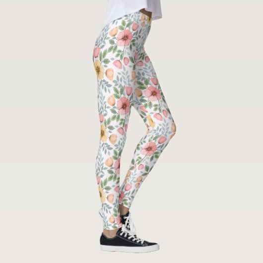 Leggings Motifs à fleurs de couleur douce (Droite)