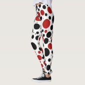 Leggings Motifs à points rouges et noirs (Gauche)