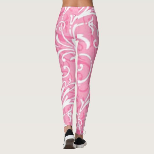 Leggings Motifs à spirale rose (Dos)