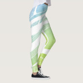 Leggings Motifs à vague bleue et verte (Droite)