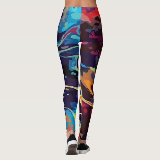 Leggings motifs abstraits en marbre (Dos)