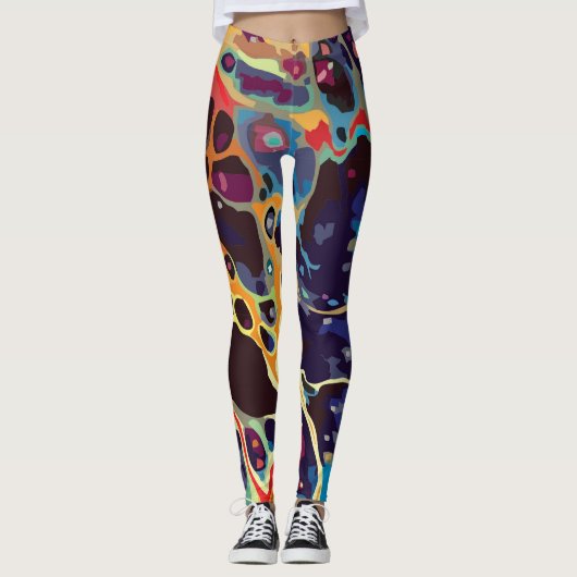 Leggings motifs abstraits en marbre (Devant)