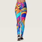 Leggings Motifs Abstraits géométriques dynamiques (Dos)
