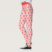 Leggings motifs Art déco rouge et blanc (Gauche)