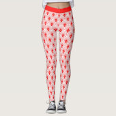Leggings motifs Art déco rouge et blanc (Devant)