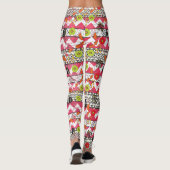 Leggings Motifs aztèques roses et noirs (Dos)