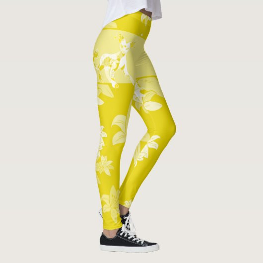 Leggings Motifs Chat Japonais & Chrysanthème (Droite)