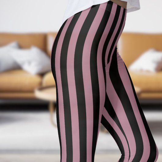 Leggings Motifs classiques en noir et rose